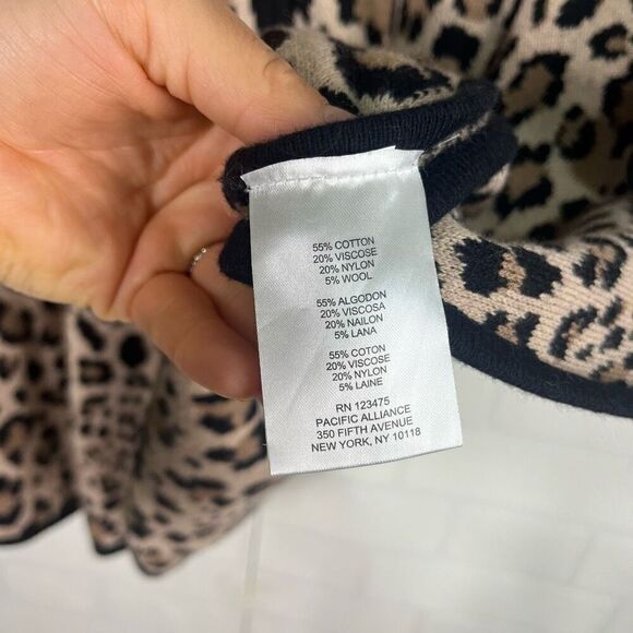 Jones New York Womens Full Zip Poncho size Small/Medium Leopard Print - Picture 6 of 13